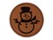 Smiling Snowman Winter Christmas Round Iron-On Engraved Faux Leather Patch Applique - 2.5 inches